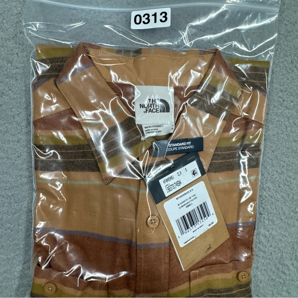 The North Face Shirt Men S Flannel Plaid Orange Multi Organic Fiber Outdoor NWT - Picture 15 of 15